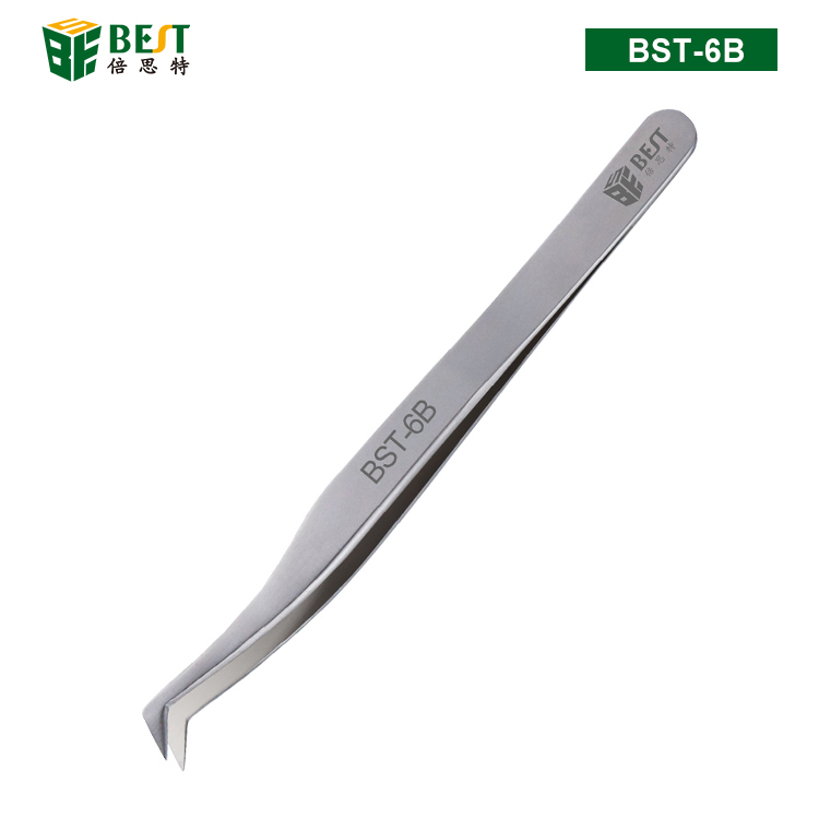 BST-6B 3D 6D Lashes Fine Pointed Angled Volume Eyelash Extension Private Label Tweezers