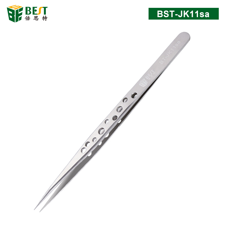 BST-JK11sa Electric Precision Stainless Steel Straight Tine tweezers