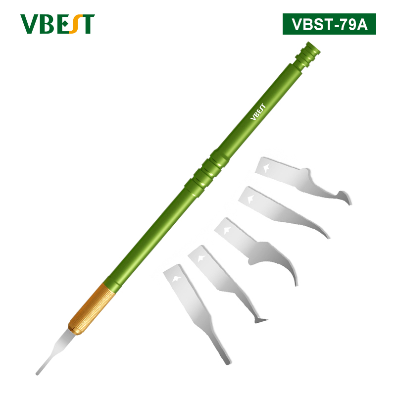 VBST-79A 除胶返修撬刀套装 维修5刀片合一芯片返修套装 手机维修拆机刀 手机笔记本除胶工具 拆机维修工具组合 拆CPU撬刀